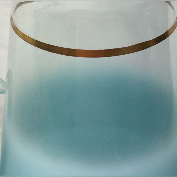Vintage Blendo Turquoise Blue Glass Pitcher Mid Century Modern 11.75" 2.5 Qt - Picture 5 of 9